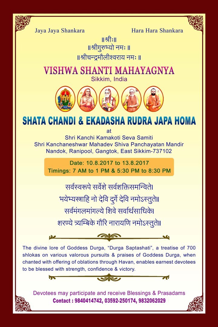 Viswa Shanti Maha Yagnya at Sikkim